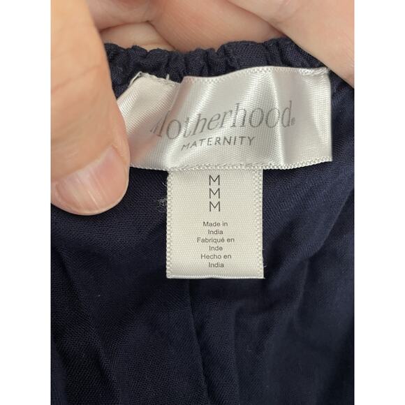 Motherhood Maternity Boho Maxi Dress Size Medium Floral Crochet Spaghetti Strap - Picture 6 of 10